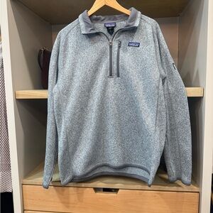 Patagonia Men's Zip-Up Sweater in Light Gray